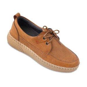 کفش هانا ماه گل رنگبندی عسلی