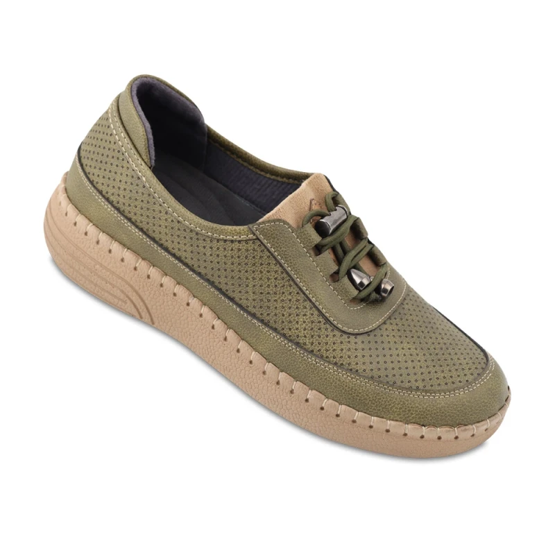 کفش ژولی ماه گل رنگبندی سبز یشمی