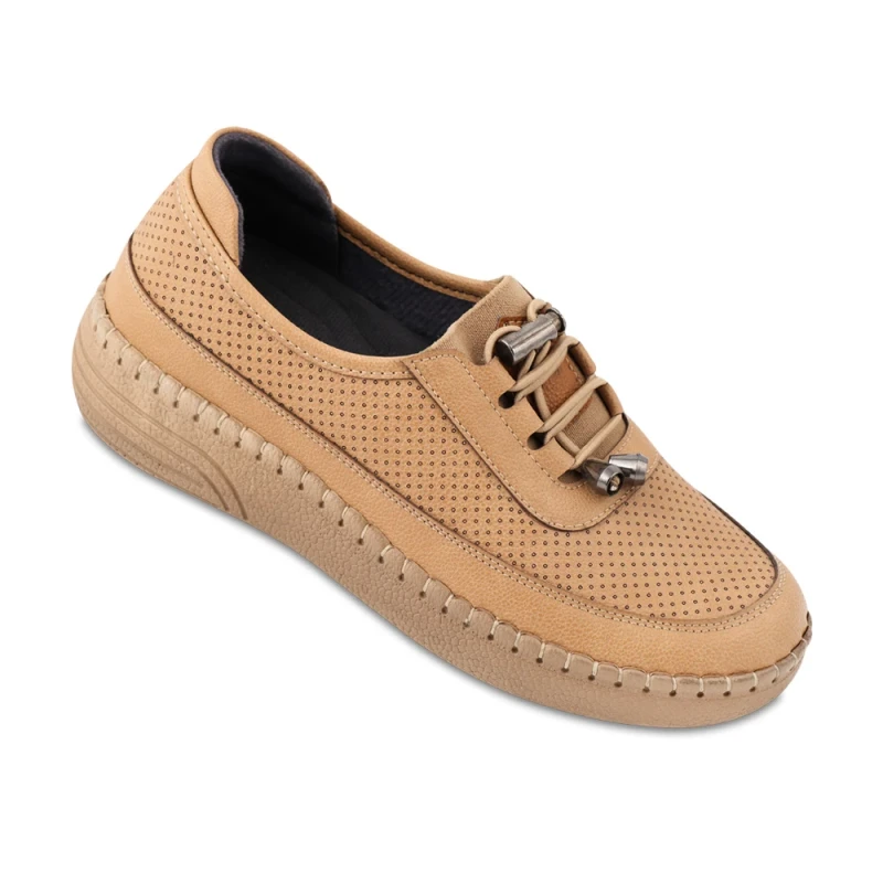 کفش ژولی ماه گل رنگبندی کرم