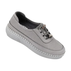 کفش ژولی ماه گل رنگبندی طوسی