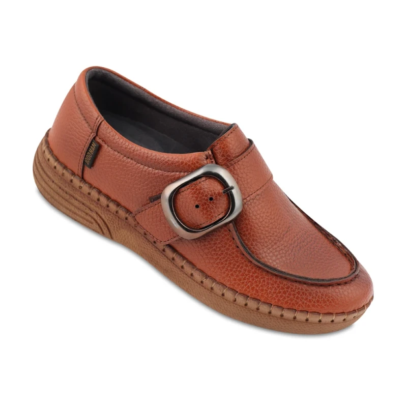 کفش نیلو ماه گل رنگبندی عسلی