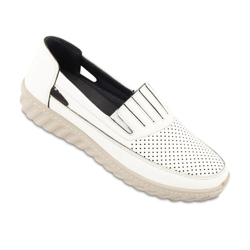 کفش سها ماه گل رنگبندی سفید